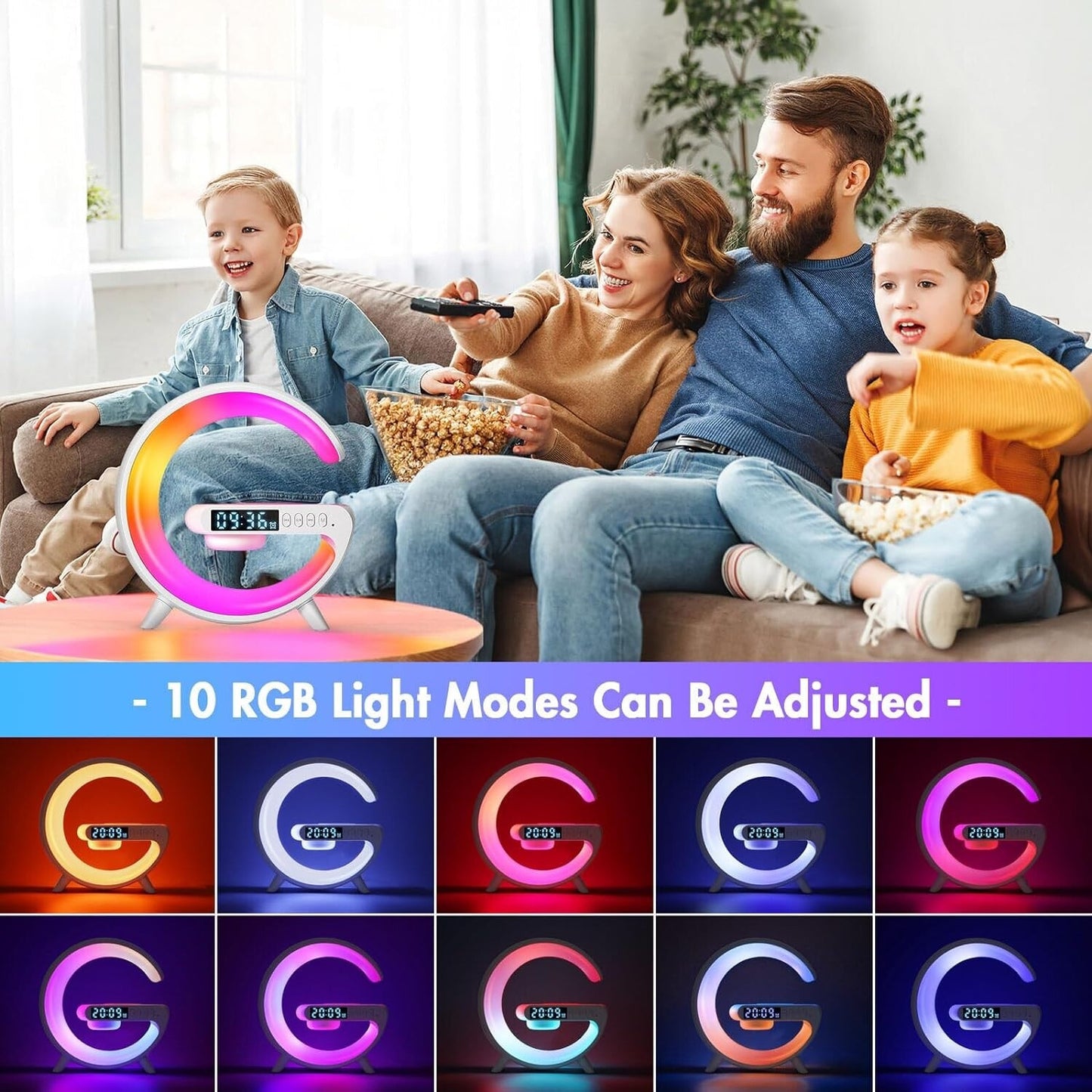 AuraGlow™ Smart Wireless Charging Speaker
