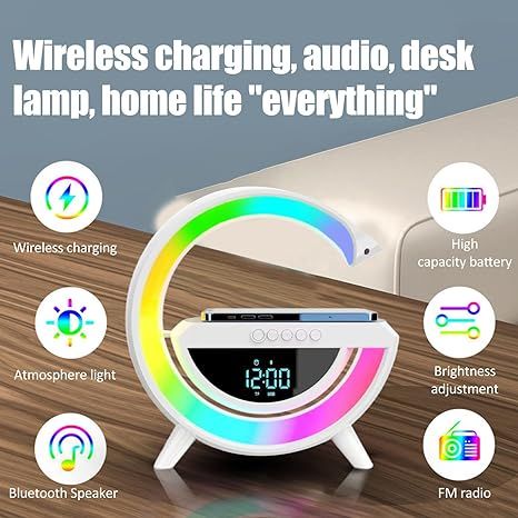 AuraGlow™ Smart Wireless Charging Speaker